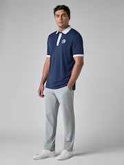 Callaway Golf Blue Blocked Logo Collar Polo Shirt - Image 3 of 6