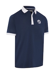 Callaway Golf Blue Blocked Logo Collar Polo Shirt - Image 5 of 6