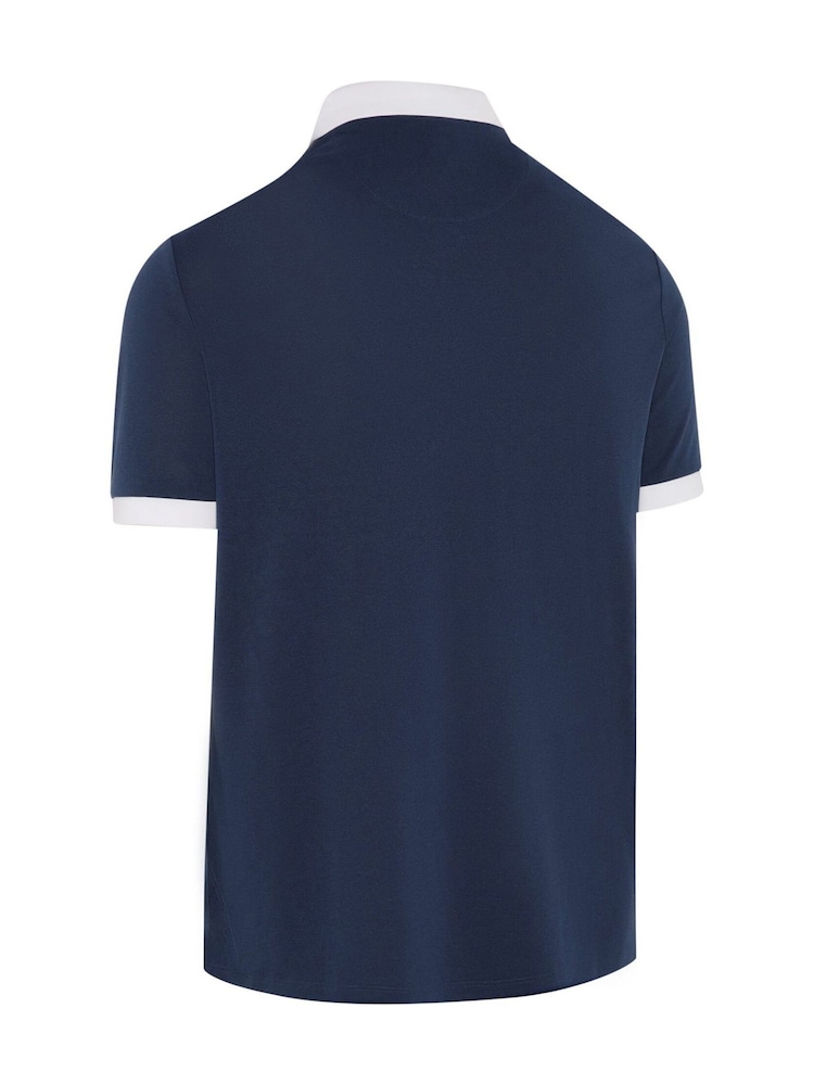 Callaway Golf Blue Blocked Logo Collar Polo Shirt - Image 6 of 6 Callaway Golf Blue Blocked Logo Collar Polo Shirt - Image 6 of 6