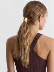 Reiss Gold Tone Harper Sculpted Hair Cuff With Pin - Image 1 of 4