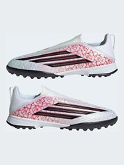 adidas White F50 League Laceless Turf Football Boots - Image 4 of 9