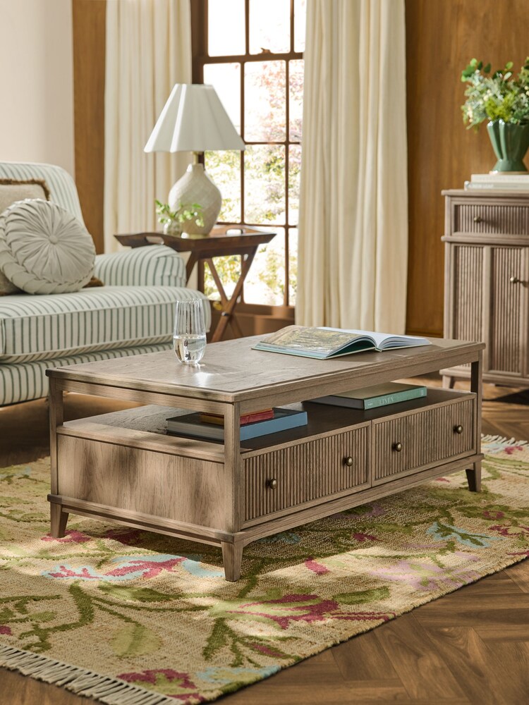 Laura Ashley Light Oak Barcombe Storage Coffee Table - Image 1 of 8