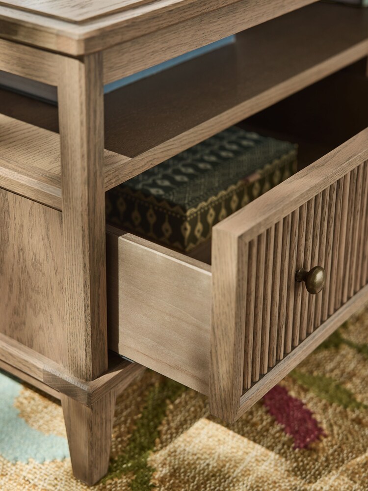 Laura Ashley Light Oak Barcombe Storage Coffee Table - Image 2 of 8