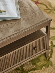 Laura Ashley Light Oak Barcombe Storage Coffee Table - Image 3 of 8