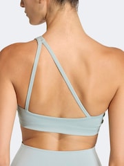 adidas Green Optime Workout Rib One Shoulder Light Support Bra - Image 4 of 8