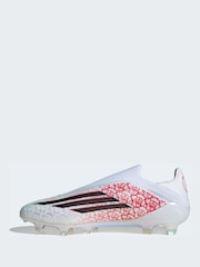 adidas White Elite Laceless Firm Ground Football Boots - Image 4 of 9