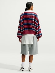 Nike Crimson Red Stripe Long Sleeve Polo Top - Image 3 of 6