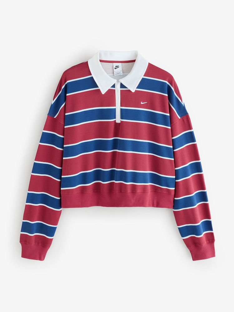 Nike Crimson Red Stripe Long Sleeve Polo Top - Image 6 of 6 Nike Crimson Red Stripe Long Sleeve Polo Top - Image 6 of 6
