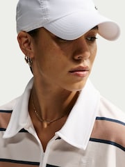 Nike Pale Ivory Stripe Long Sleeve Polo Top - Image 3 of 5