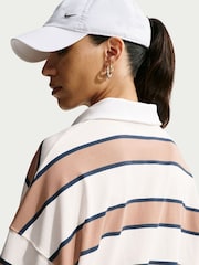 Nike Pale Ivory Stripe Long Sleeve Polo Top - Image 5 of 5