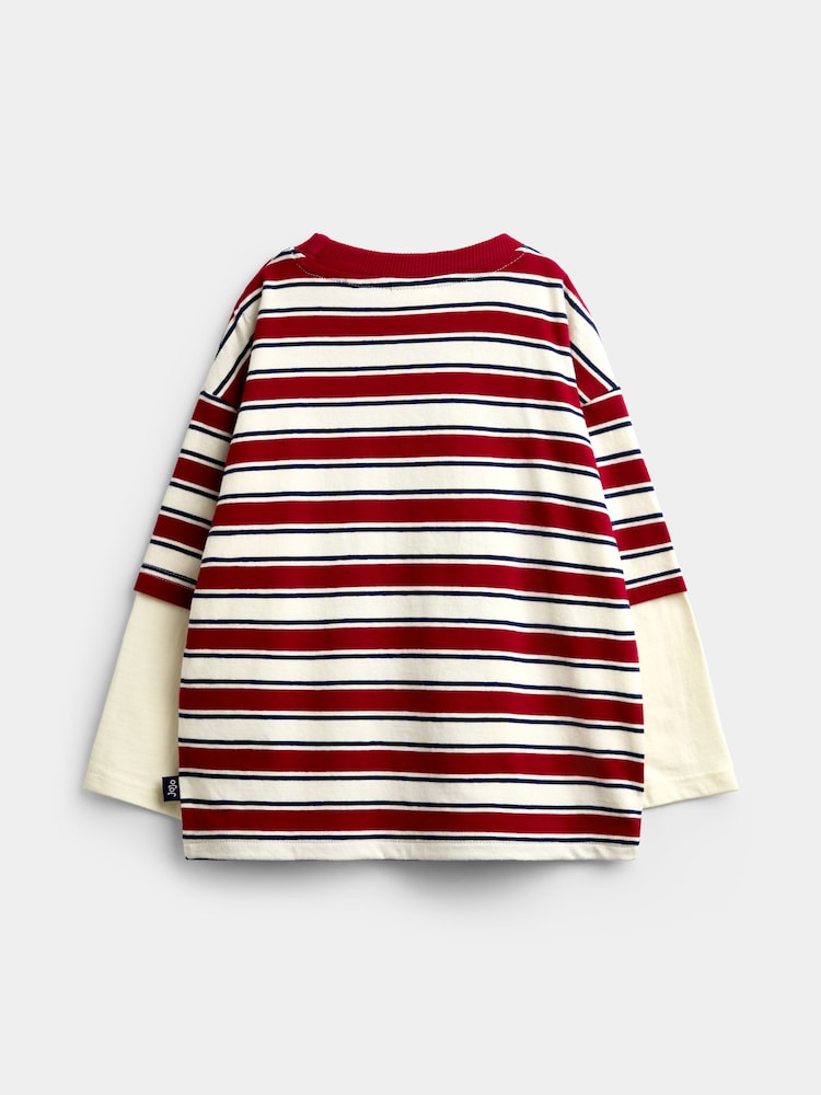JoJo Maman Bébé Red Stripe Slogan Top - Image 2 of 4 JoJo Maman Bébé Red Stripe Slogan Top - Image 2 of 4