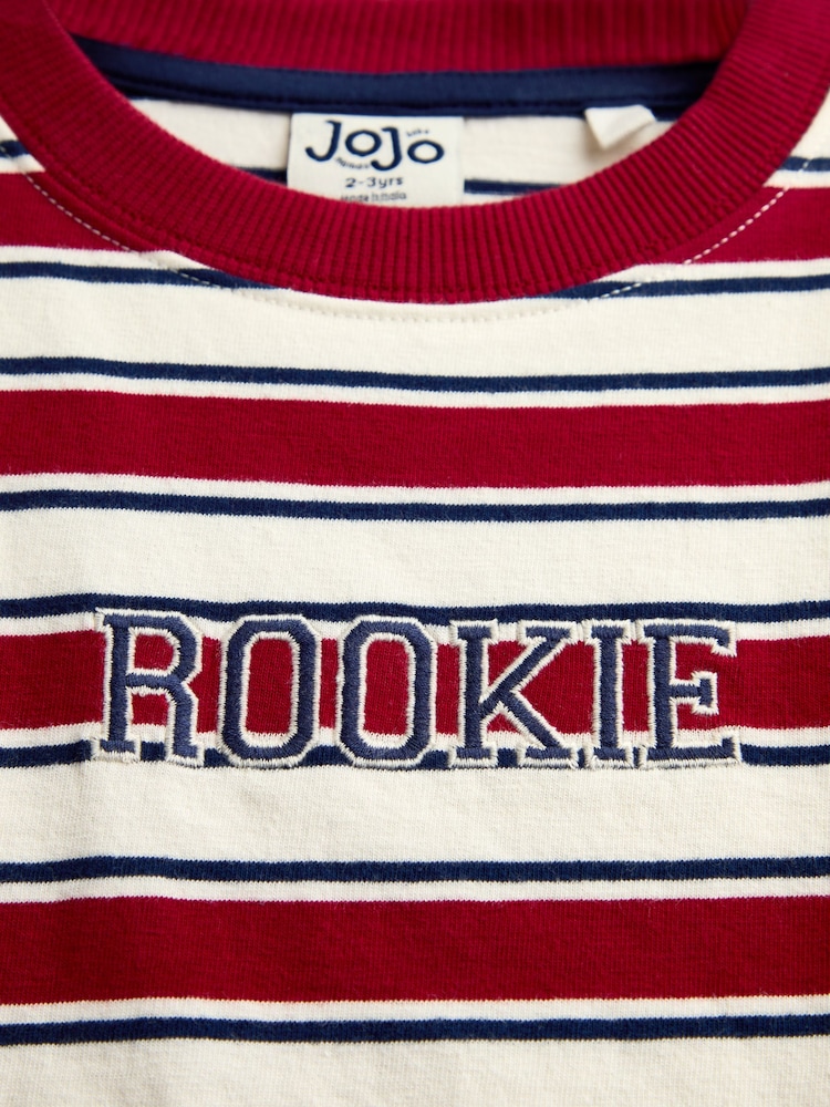 JoJo Maman Bébé Red Stripe Slogan Top - Image 4 of 4 JoJo Maman Bébé Red Stripe Slogan Top - Image 4 of 4