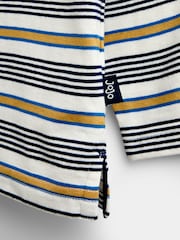 JoJo Maman Bébé Natural Varsity Badge Striped Top - Image 4 of 4