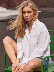 Ro&Zo White Petite Cutwork Embroidered Shirt - Image 1 of 3