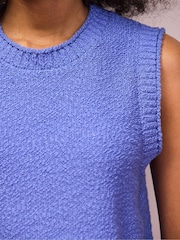 Ro&Zo Blue Textured Knit Tank Top - Image 3 of 5