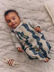 Green/Blue Wavy Stripe Baby Twill Dungarees and Bodysuit Set (0mths-2yrs) - Image 1 of 5