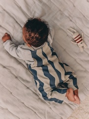 Green/Blue Wavy Stripe Baby Twill Dungarees and Bodysuit Set (0mths-2yrs) - Image 5 of 5