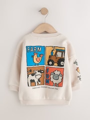 Ecru Farm Back Printed Crew Neck Sweat Top (3mths-7yrs) - Image 6 of 9