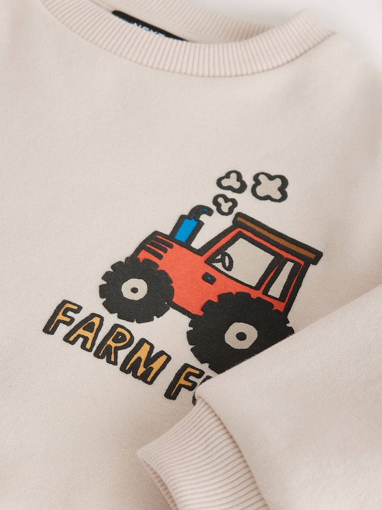 Ecru Farm Back Printed Crew Neck Sweat Top (3mths-7yrs) - Image 9 of 9 Ecru Farm Back Printed Crew Neck Sweat Top (3mths-7yrs) - Image 9 of 9