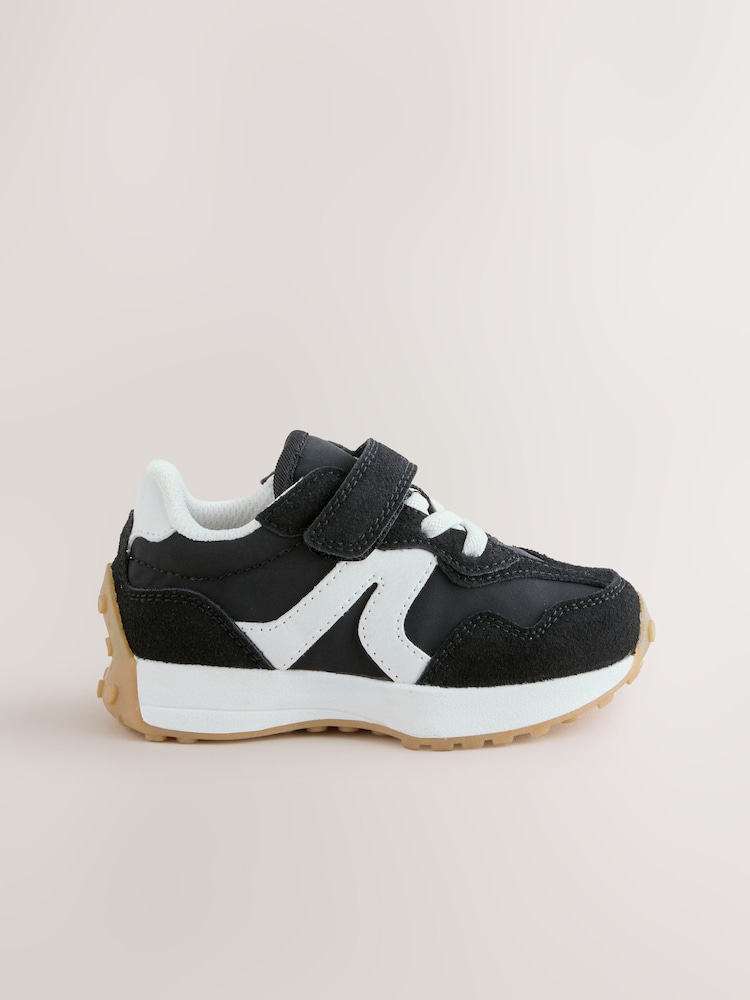 Black Elastic Lace Touch Fasten Trainers - Image 2 of 5 Black Elastic Lace Touch Fasten Trainers - Image 2 of 5