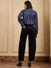Love & Roses Black Cord Barrel Trousers - Image 4 of 4