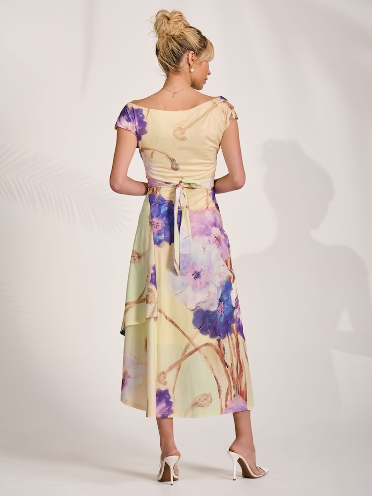 أصفر - Jolie Moi Draped Asymmetric Jersey Midi Dress - Image 2 of 6 أصفر - Jolie Moi Draped Asymmetric Jersey Midi Dress - Image 2 of 6