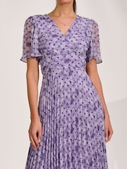 أرجواني - Jolie Moi Printed Chiffon Glitter Maxi Dress - Image 3 of 6