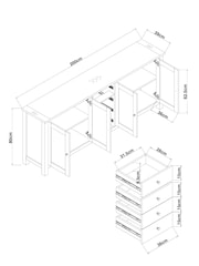 Light Natural Malvern Extra Large Sideboard - Image 4 of 10