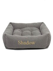 Lords and Labradors Pewter Herringbone Tweed Box Dog Bed - Image 4 of 5