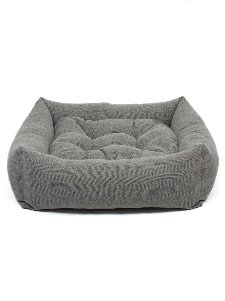 Lords and Labradors Pewter Herringbone Tweed Box Dog Bed - Image 5 of 5