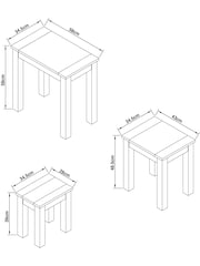 Light Natural Malvern Rectangle Set of 3 Nest of Tables - Image 3 of 3