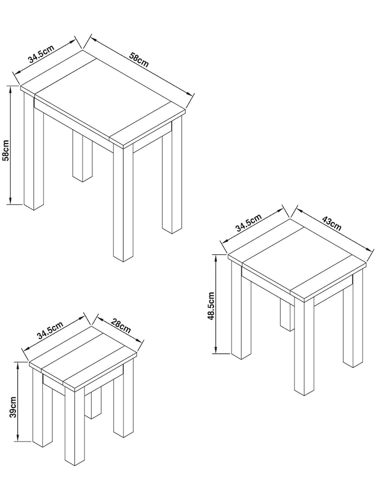 Light Natural Malvern Rectangle Set of 3 Nest of Tables - Image 3 of 3 Light Natural Malvern Rectangle Set of 3 Nest of Tables - Image 3 of 3