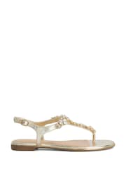 Dune London Gold Life Casual Sandals - Image 1 of 5