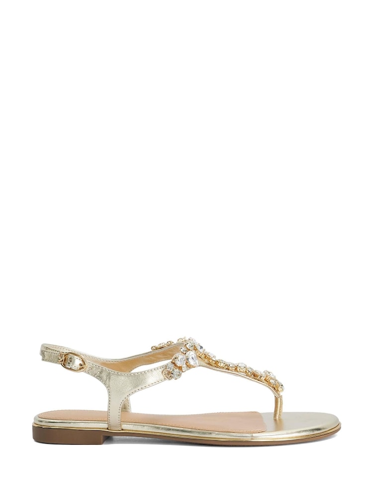 Dune London Gold Life Casual Sandals - Image 1 of 5
