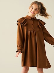 Vestido camisero Macie de antelina con cuello tipo capa de Angel & Rocket - Imagen 4 de 7