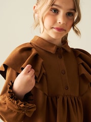 Vestido camisero Macie de antelina con cuello tipo capa de Angel & Rocket - Imagen 5 de 7
