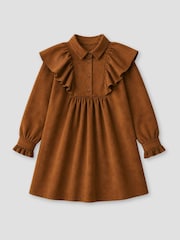 Angel & Rocket Brown Macie Suedette Cape Collar Shirt Dress - Image 8 of 9