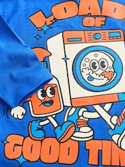 ブルー - 長袖 グラフィック Tシャツ（3ヶ月～7 歳） - 画像 3 / 4