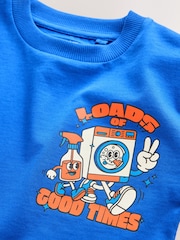 ブルー - 長袖 グラフィック Tシャツ（3ヶ月～7 歳） - 画像 4 / 4