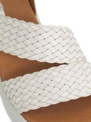 Dune London White Leather Kerbie Wedges - Image 5 of 5