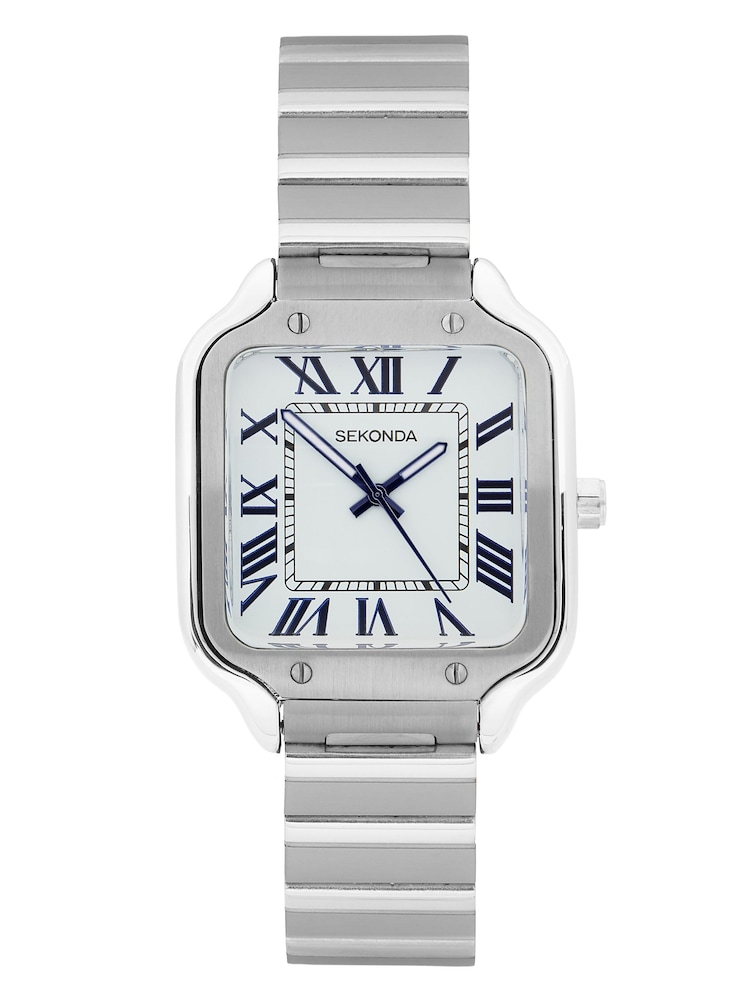 Sekonda Silver Rene 29mm Square Analogue Watch with Bracelet - Image 1 of 5 Sekonda Silver Rene 29mm Square Analogue Watch with Bracelet - Image 1 of 5