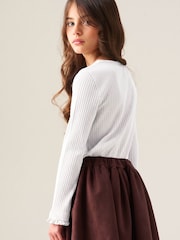 Άσπρο - Angel & Rocket Nellie Rib Long Sleeve Top - Εικόνα 3 από 4