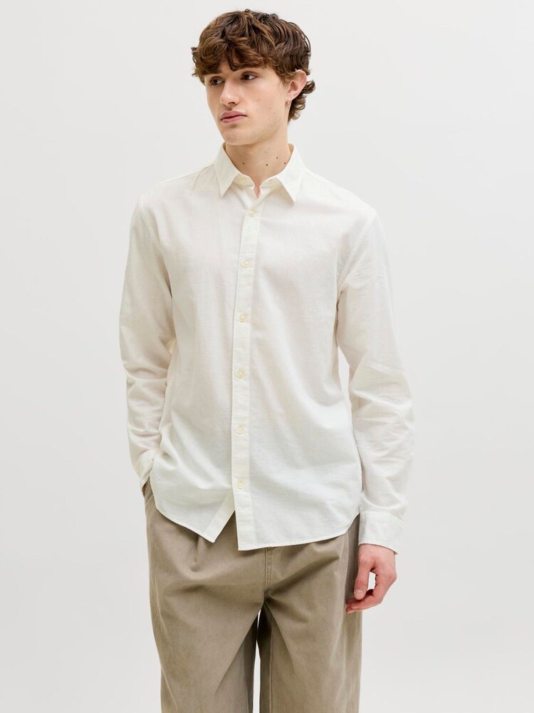 JACK & JONES Long Sleeve Linen Mix Shirt - Bild 1 von 5