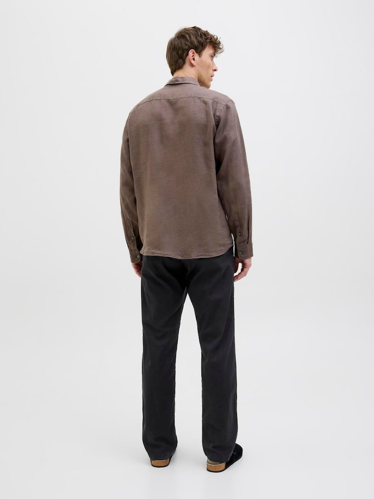 JACK & JONES Black Relaxed Fit Linen Mix Trousers - Image 2 of 7 JACK & JONES Black Relaxed Fit Linen Mix Trousers - Image 2 of 7