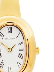 Sekonda Gold Bellamy 23mm Oval Analogue Watch Semi-Bangle - Image 4 of 5