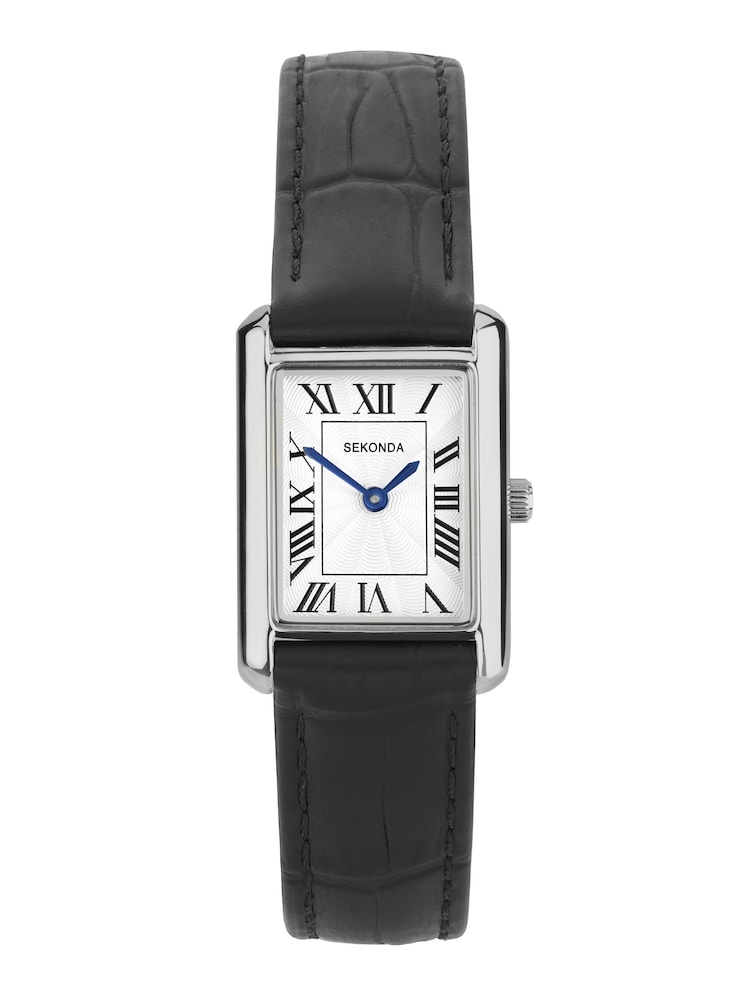 Sekonda Black Colette 22mm Rectangular Analogue Watch with Strap - Image 1 of 5