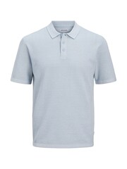 Синий - трикотажная рубашка поло классического кроя Jack & Jones - Изображение 6 6