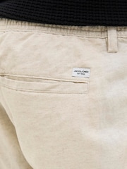 JACK & JONES Cream Relaxed Fit Linen Mix Trousers - Image 5 of 7