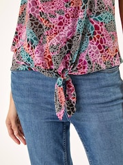 Roman Purple Tie Front Button Top - Image 5 of 5