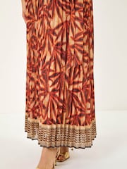 Roman Red Pleated Halter Maxi Dress - Image 5 of 5